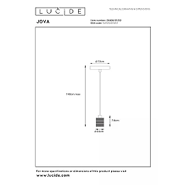 JOVA pendant light 1 x 60 W E27 matt gold/brass (Lucide)