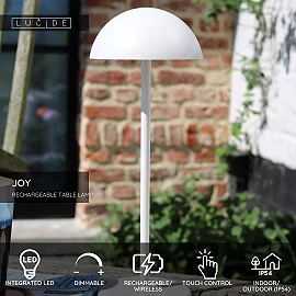 JOY uzlādējama āra galda lampa LED 1x1.5W balta (Lucide)