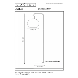 JULIUS floor lamp Ø 28 cm 1xE27 Smoke Grey (Lucide)