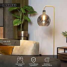 JULIUS floor lamp Ø 28 cm 1xE27 Smoke Grey (Lucide)