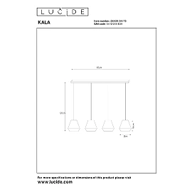 KALA Pendant light 4xE14 taupe (Lucide)