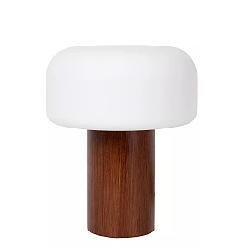 KENAN galda lampa Ø22 cm 1 x 40 W E14 tumša koka imitācija (Lucide)
