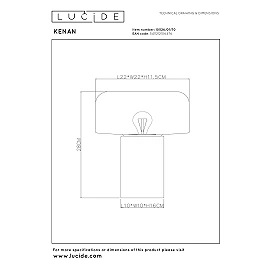 KENAN galda lampa Ø22 cm 1 x 40 W E14 tumša koka imitācija (Lucide)