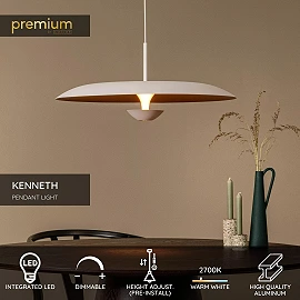 KENNETH pendant light Ø 60 cm LED 16W 2700K White (Lucide)