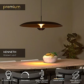 KENNETH pendant light Ø 80 cm LED 22W 2700K Black (Lucide)