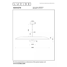 KENNETH pendant light Ø 80 cm LED 22W 2700K White (Lucide)