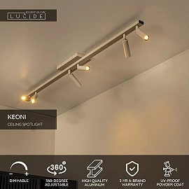 KEONI ceiling spotlight 6xG9 taupe (Lucide)