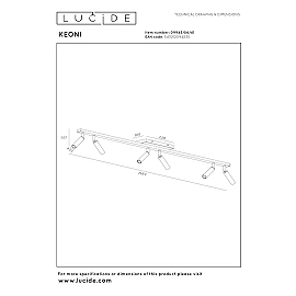 KEONI ceiling spotlight 6xG9 taupe (Lucide)