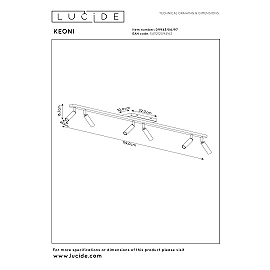 KEONI ceiling spotlight 6xG9 coffee (Lucide)