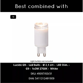 KEONI ceiling spotlight Ø8 cm 1xG9 40 W white (Lucide)