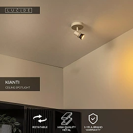 KIANTI Ceiling spotlight Ø10 cm 1xGU10 50W Taupe (Lucide)