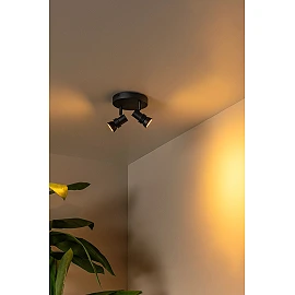 KIANTI Ceiling spotlight Ø15 cm 2xGU10 50W Black (Lucide)