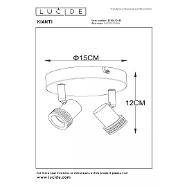 KIANTI Ceiling spotlight Ø15 cm 2xGU10 50W Black (Lucide)