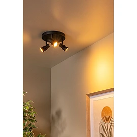 KIANTI Ceiling spotlight Ø21 cm 3xGU10 50W Black (Lucide)