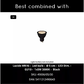 KIANTI Ceiling spotlight Ø21 cm 3xGU10 50W Black (Lucide)