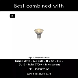 KIANTI Ceiling spotlight Ø21 cm 3xGU10 50W Taupe (Lucide)