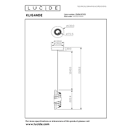 KLIGANDE piekaramā lampa LED 1x9 W 2700 K Ø13 cm matēts zelts / misiņš (Lucide)