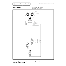 KLIGANDE piekaramā lampa LED 3x8 W 2700 K Ø25 cm melna (Lucide)