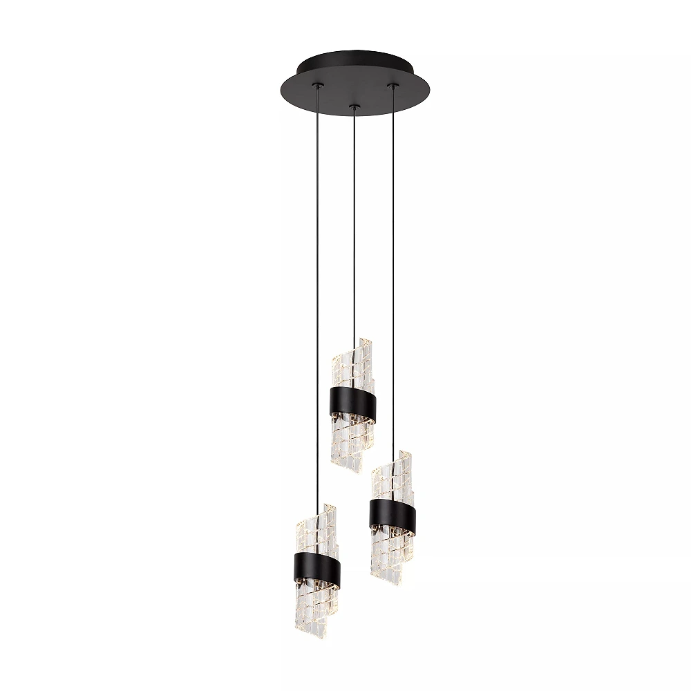 KLIGANDE piekaramā lampa LED 3x8 W 2700 K Ø25 cm melna (Lucide)