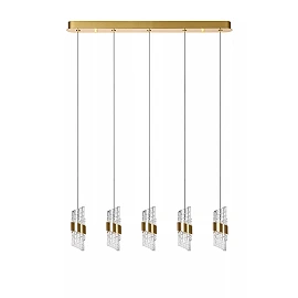 KLIGANDE piekaramā lampa LED 5x7,8 W 2700 K 84 cm matēts zelts / misiņš (Lucide)