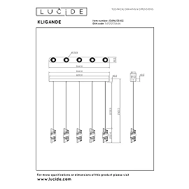 KLIGANDE piekaramā lampa LED 5x7,8 W 2700 K 84 cm matēts zelts / misiņš (Lucide)