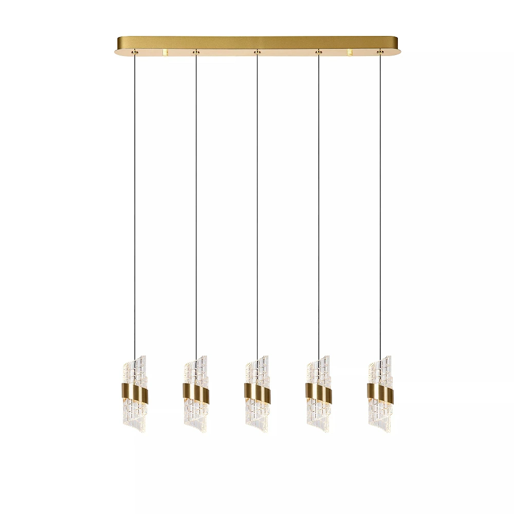 KLIGANDE piekaramā lampa LED 5x7,8 W 2700 K 84 cm matēts zelts / misiņš (Lucide)