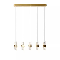KLIGANDE piekaramā lampa LED 5x7,8 W 2700 K 84 cm matēts zelts / misiņš (Lucide)