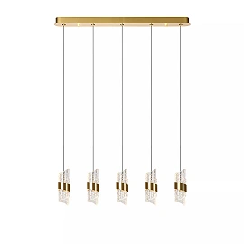 KLIGANDE piekaramā lampa LED 5x7,8 W 2700 K 84 cm matēts zelts / misiņš (Lucide)