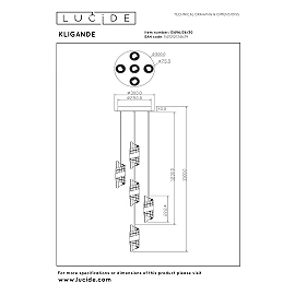KLIGANDE piekaramā lampa LED 5x8 W 2700 K Ø30 cm melna (Lucide)