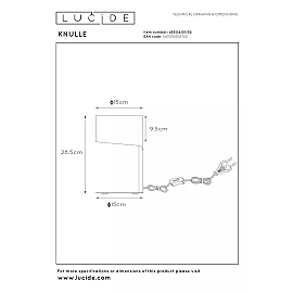 KNULLE table lamp Ø15 cm 1xE14 40 W grey (Lucide)