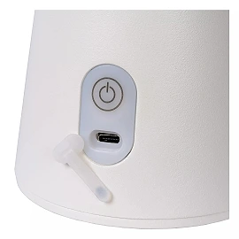 LA DONNA rechargeable outdoor table lamp Ø19.7 cm LED 2W 2700K white (Lucide)
