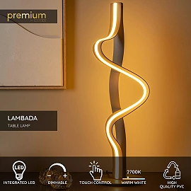 LAMBADA galda lampa LED 19 W 2700K šampanieša krāsā (Lucide)