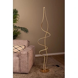 LAMBADA stāvlampa LED 38 W 2700K matēta zelta/misiņa krāsā (Lucide)