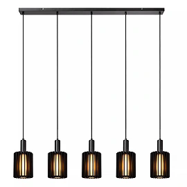 LAMBRES Pendant light 164x15 cm 5xE27 black (Lucide)