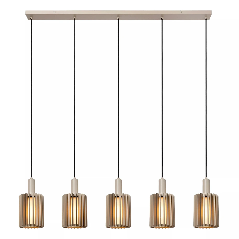 LAMBRES pendant light 5xE27 40 W taupe (Lucide)