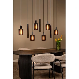 LAMBRES pendant light 6xE27 40 W black (Lucide)