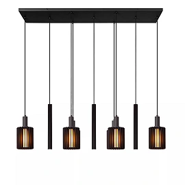 LAMBRES pendant light 6xE27 40 W black (Lucide)