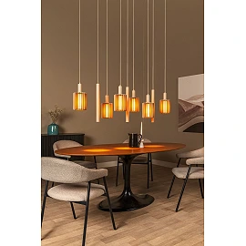 LAMBRES pendant light 6xE27 40 W taupe (Lucide)