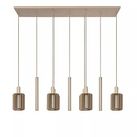 LAMBRES pendant light 6xE27 40 W taupe (Lucide)