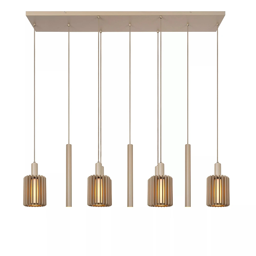 LAMBRES pendant light 6xE27 40 W taupe (Lucide)