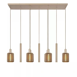 LAMBRES pendant light 6xE27 40 W taupe (Lucide)