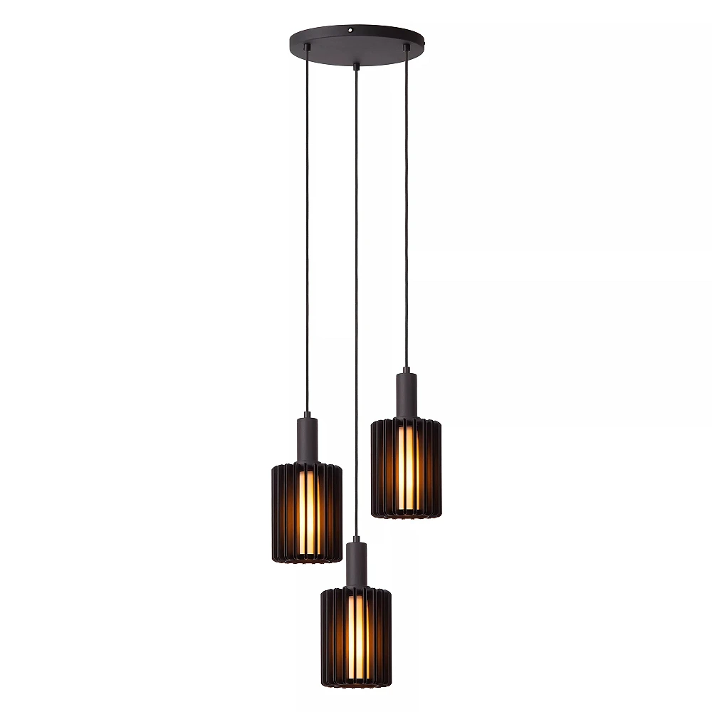 LAMBRES pendant light 3xE27 black (Lucide)