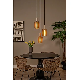 LAMBRES Pendant light 40x40 cm 3xE27 taupe (Lucide)