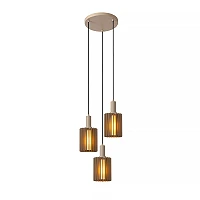 LAMBRES Pendant light 40x40 cm 3xE27 taupe (Lucide)