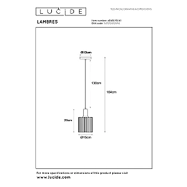 LAMBRES pendant light Ø 15 cm 1xE27 taupe (Lucide)