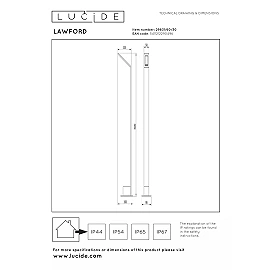 LAWFORD outdoor bollard light 60 cm LED 6W 3000K IP54 black (Lucide)