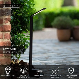 LAWFORD outdoor bollard light 60 cm LED 6W 3000K IP54 black (Lucide)
