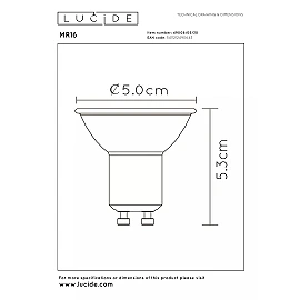 MR16 LED bulb GU10 1x5 W 3000 K dimmable black (Lucide)