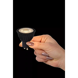 MR16 set of 3 LED bulb GU10 3x5 W 3000 K dimmable black (Lucide)