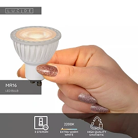 MR16 LED bulb GU10 1x5 W 2200–2700 K dimmable white (Lucide)